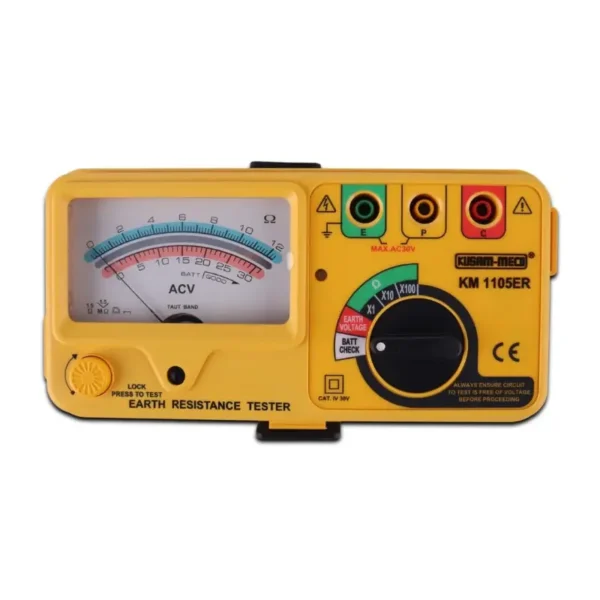 Kusam Meco Analog Earth Resistance Tester KM 1105ER with 820Hz Test Frequency