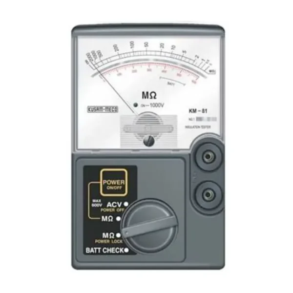Kusam Meco Analog Insulation Resistance Tester KM 81, 1000V / 2000 Megohms with 600V AC Voltage Measurement