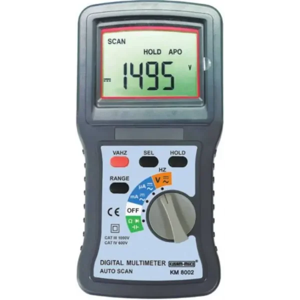 Kusam Meco Auto Scanning Digital Multimeter KM 8002, DC Voltage 1500V / AC 750V with AC/DC Auto Scanning & Power Equipment Management