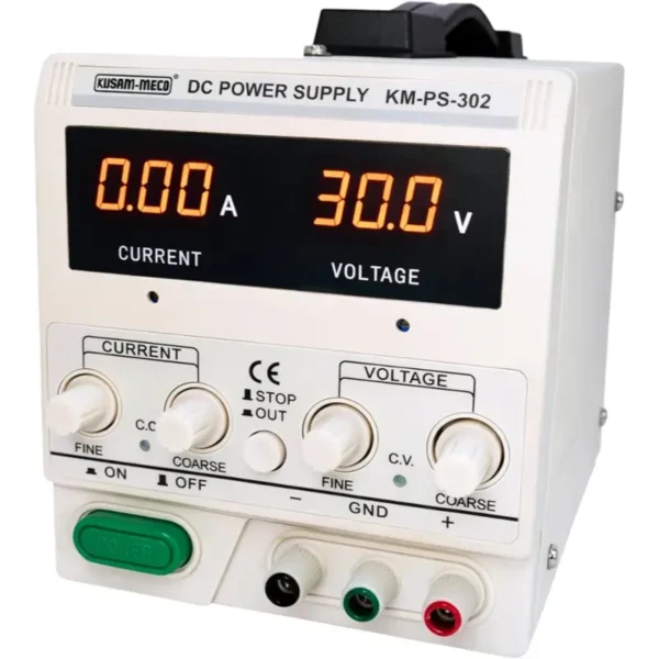 Kusam Meco DC Regulated Power Supply KM-PS-302, 0-30V 2A Single Output Laboratory Power Source