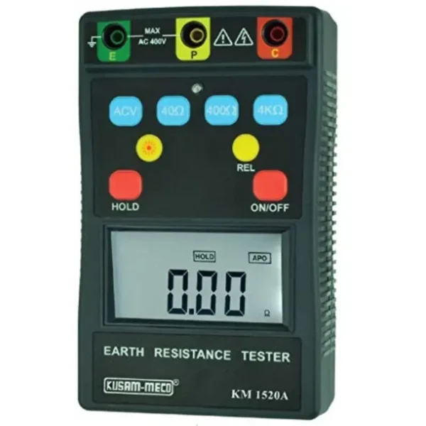 Kusam Meco Digital Earth Resistance Tester KM 1520A, 2/3 Wire 4000 Counts with 0-400V AC Voltage