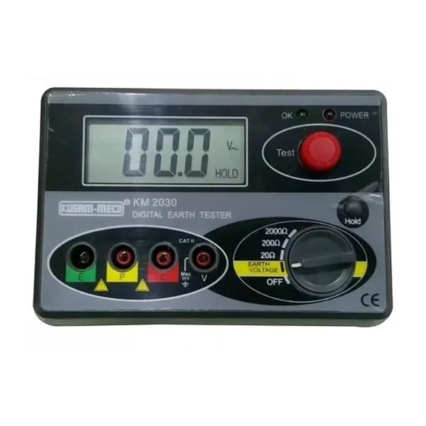 Kusam Meco Digital Earth Resistance Tester KM 2030, 2/3 Wire Resolution & 0 ~ 30V Earth Voltage