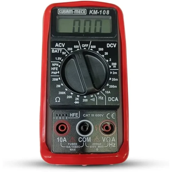 Kusam Meco Digital Multimeter 108, 2000 Counts with Frequency & Battery Test Function