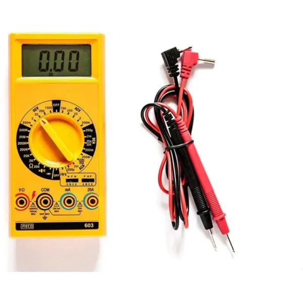 Kusam Meco Digital Multimeter 603, 2000 Counts Basic Tester for Voltage, Current & Resistance