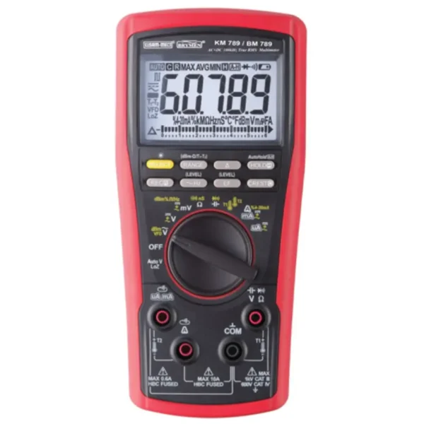 Kusam Meco Digital Multimeter KM 789, 4-5/6 Digit 60,000 Counts AC & AC+DC TRMS with Non-Contact EF-Detection & dBm Function