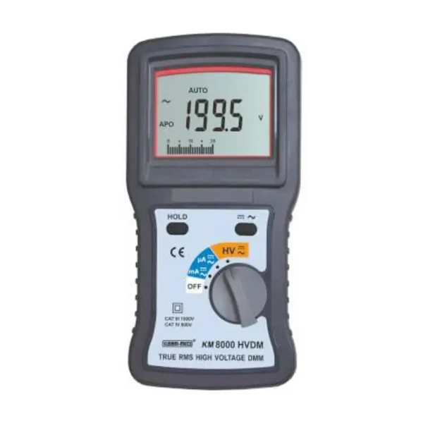 Kusam Meco High Voltage Digital Multimeter KM 8000 HVDM, 4000 Counts True RMS 3000V DC & 2000V AC for Solar Applications