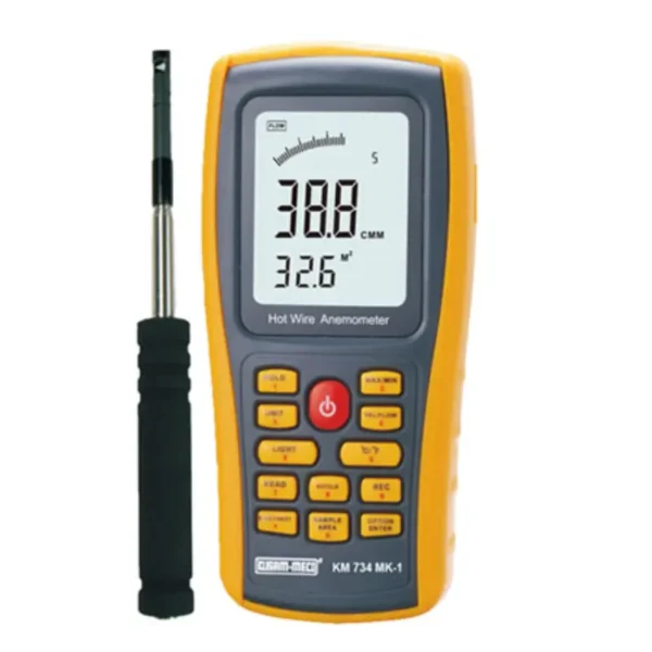 Kusam Meco Hot Wire Anemometer KM 734MK-1, High Precision Air Velocity, Flow & Temperature Thermal Meter
