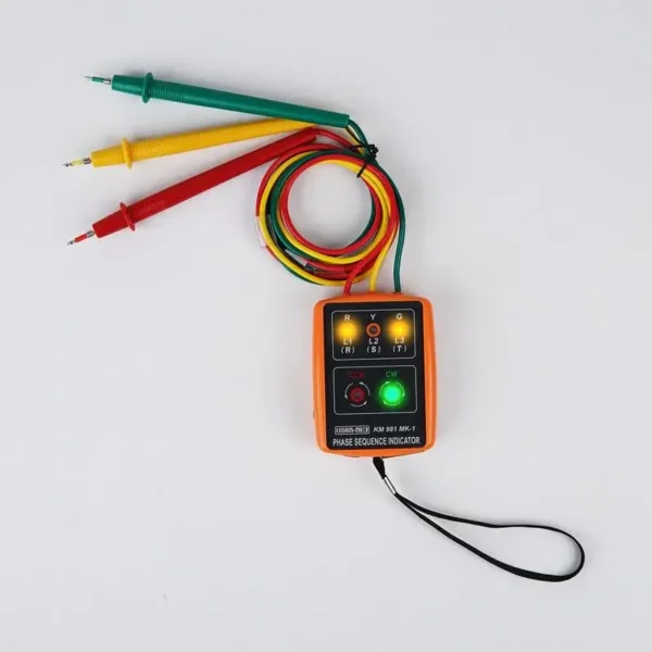 Kusam Meco Phase Sequence Indicator KM 981-MK-1, 60~600V AC Operating Voltage with 20Hz ~ 400Hz Frequency Range