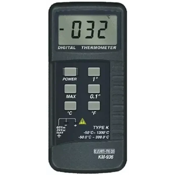 Kusam Meco Digital Thermometer KM-936, 1999 Count Single Channel Contact Thermometer with -50°C to 260°C Range