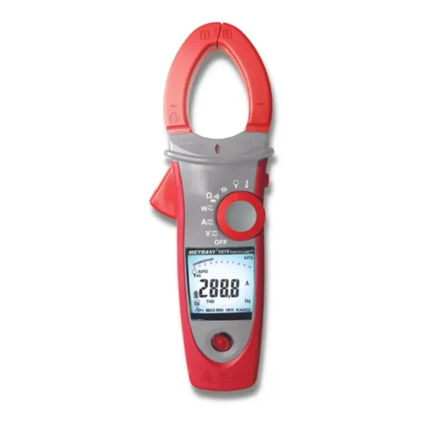 Metravi 107F 10000 Count Digital Clamp-on Power Meter with AC/DC Auto Detection and THD Analysis