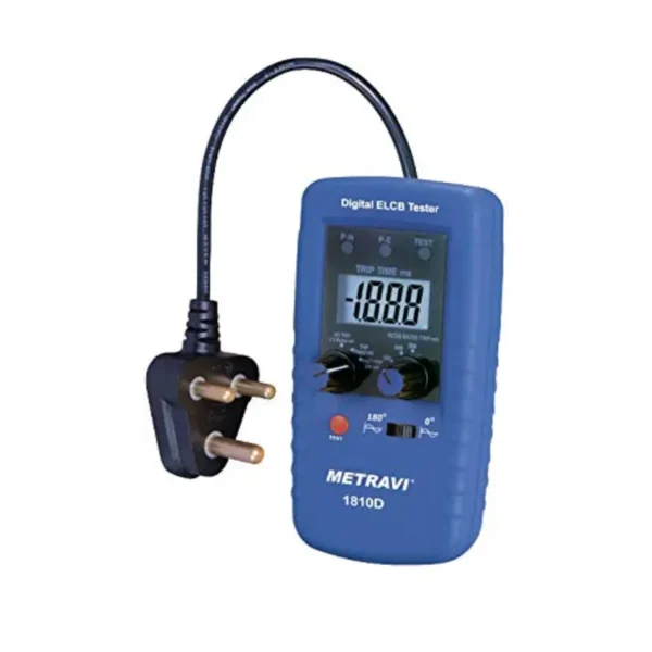 Metravi 1810D Digital ELCB Tester With Current Rating Up To 500mA and Self Powered Design