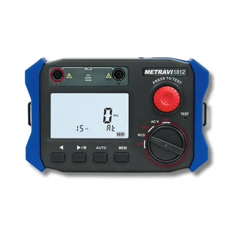Metravi 1812 Digital ELCB Tester with Data Logging and 500mA Current Rating Metravi 1812 Digital ELCB Tester with Data Logging and 500mA Current Rating - Image 1