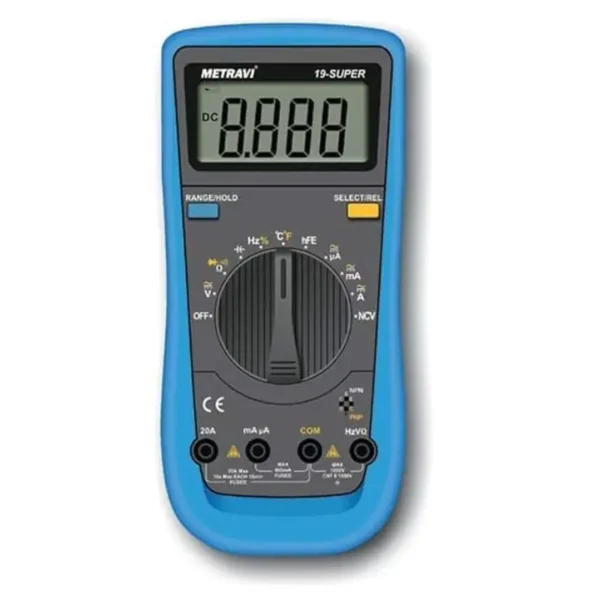 Metravi 19-SUPER 6000 Counts T-RMS Digital Multimeter up to 20A