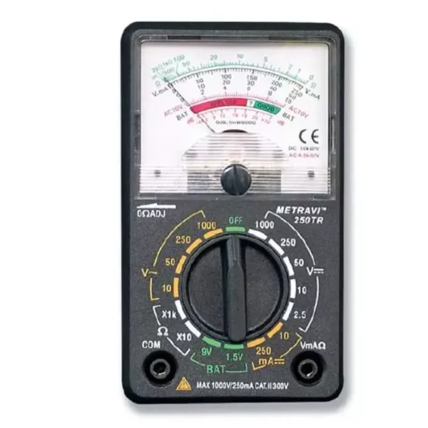 Metravi 250TR Analogue Multimeter for AC/DC Voltage, DC Current and Resistance