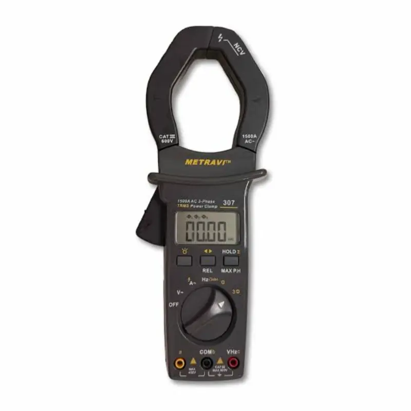 Metravi 307 6000 Count Digital Clamp-on Power Meter with NCV and 1500A AC Current Capacity Metravi 307 6000 Count Digital Clamp-on Power Meter with NCV and 1500A AC Current Capacity - Image 1