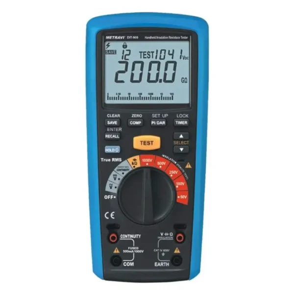 Metravi DIT-909 Digital Insulation Tester 1000V with 9999 Counts & Data Logging