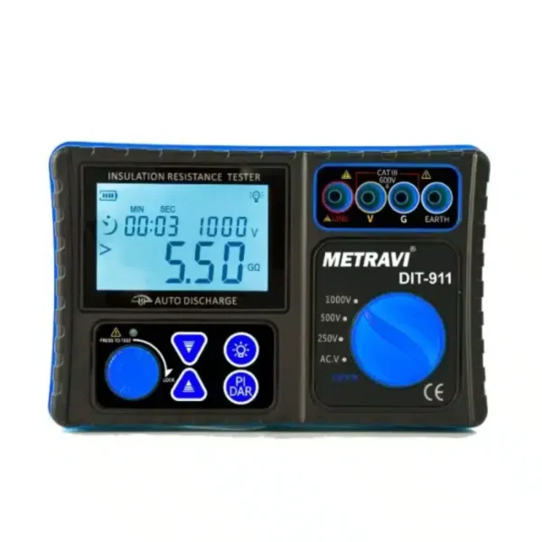 Metravi DIT-911 Digital Insulation Tester 1000V with PI & DAR Measurement