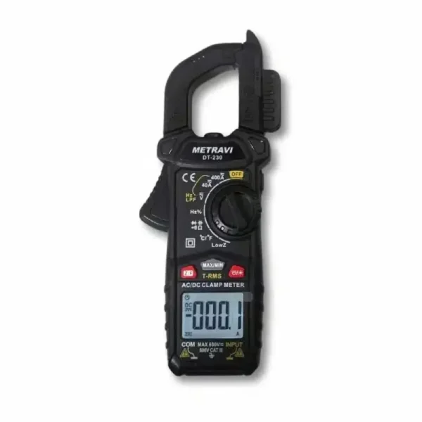 Metravi DT-230 Digital AC/DC Clamp Meter with TRMS, 3999 Counts, NCV, Low Pass Filter, and 600V Protection