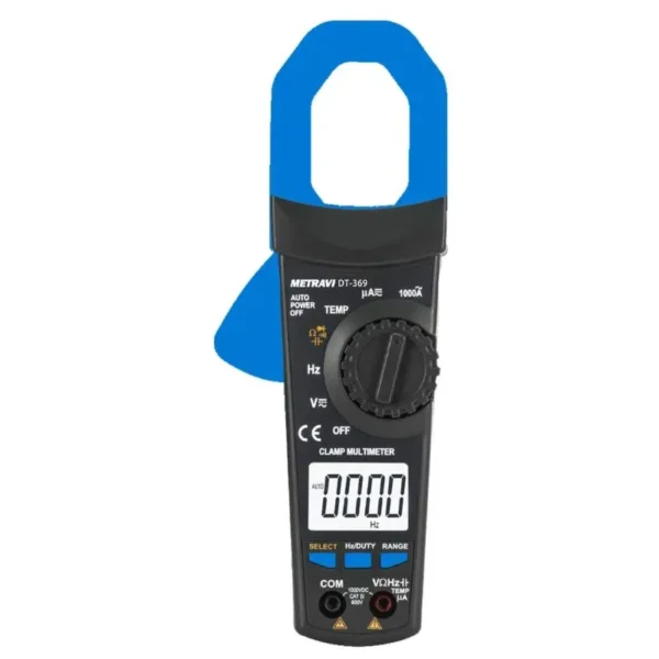 Metravi DT-369 6000 Counts Digital Clamp Meter with T-RMS, 1000A AC, and Temperature Test
