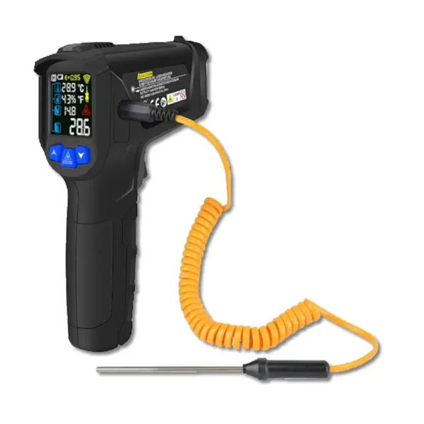 Metravi MT-8 Circular Laser Infrared Thermometer -50 to 800 C with K-type Contact