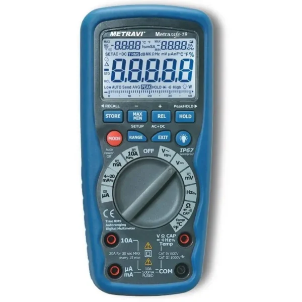 Metravi Metrasafe-19 4 Digits T-RMS Multimeter with Wireless PC Interface