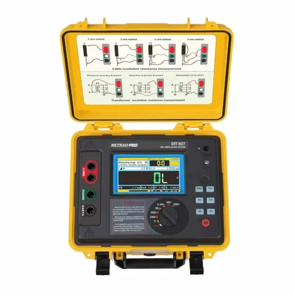 Metravi PRO DIT-927 High Voltage Insulation Tester 10kV with Touchscreen and Data Logging