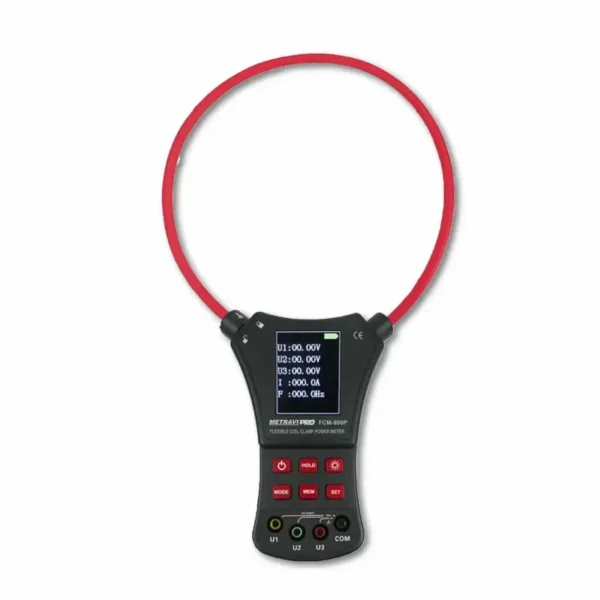 Metravi PRO FCM-900P Flexible Three Phase Power Clamp Meter with Data Logging and Backlit LCD