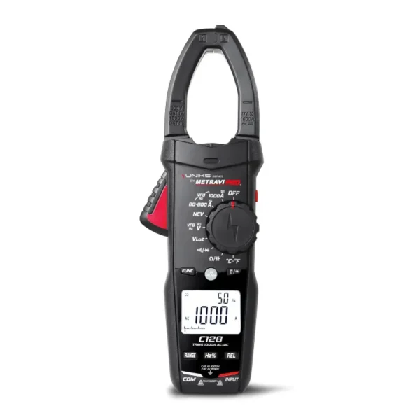 Metravi PRO UNIKS C128 6000 Count T-RMS Clamp Meter with VFD Filter, LoZ, and 1000A Current Range