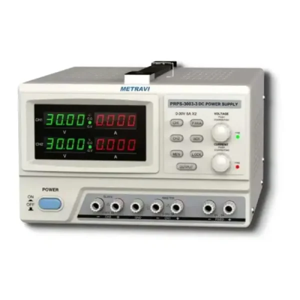Metravi PRPS-3003-3 Programmable Triple Output DC Regulated Power Supply, 0-30V / 0-3A DC