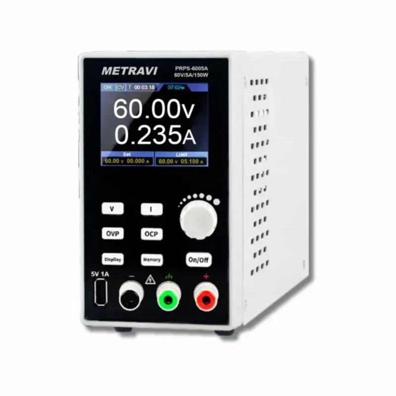 Metravi PRPS-6005A Programmable Single Output DC Regulated Power Supply, 0-60V 0-5A DC with TFT Display Metravi PRPS-6005A Programmable Single Output DC Regulated Power Supply, 0-60V / 0-5A DC with TFT Display - Image 1