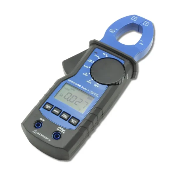 Metravi Pro Solar-4 4000 Count T-RMS Clamp Meter with 35mm Jaw, 1500V DC Rating, and CAT IV 1000V Protection