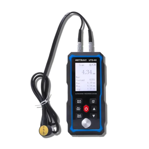 Metravi UTG-02 Versatile Ultrasonic Thickness Gauge up to 300mm with Rechargeable Battery