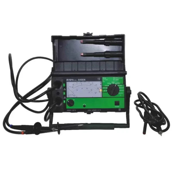 Rishabh Insulation Testers 5000AK STD High-voltage with battery and hand crank generator operation