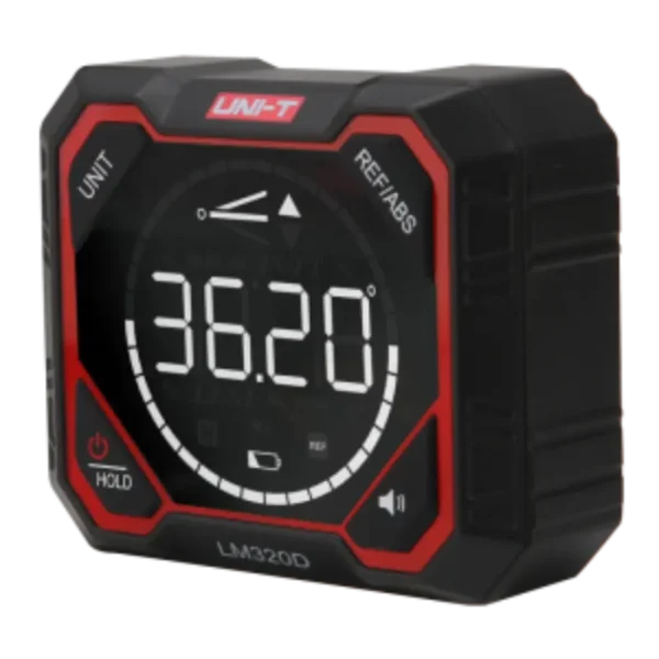 UNI-T LM320D Digital Angle Meter, 4x90° Range, Aluminium Alloy Frame, Rechargeable Lithium Battery