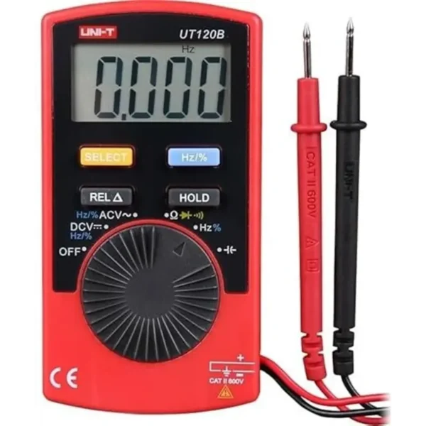 UNI-T UT120B Compact Auto-Range Digital Multimeter, 600V DC/AC, 10A, Capacitance 100μF