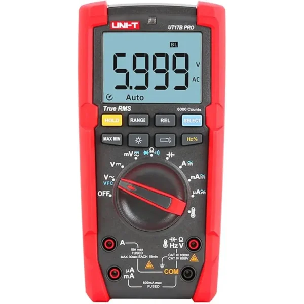 UNI-T UT17B PRO Professional True RMS Digital Multimeter, 1000V DC/AC, 10A, VFD, Temperature 500°C
