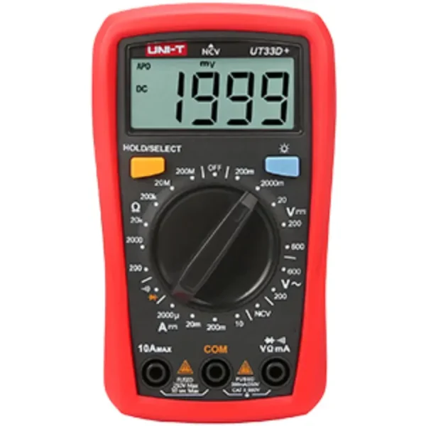 UNI-T UT33D+ Compact Pocket Digital Multimeter, 600V DC/AC, 10A, NCV Detection