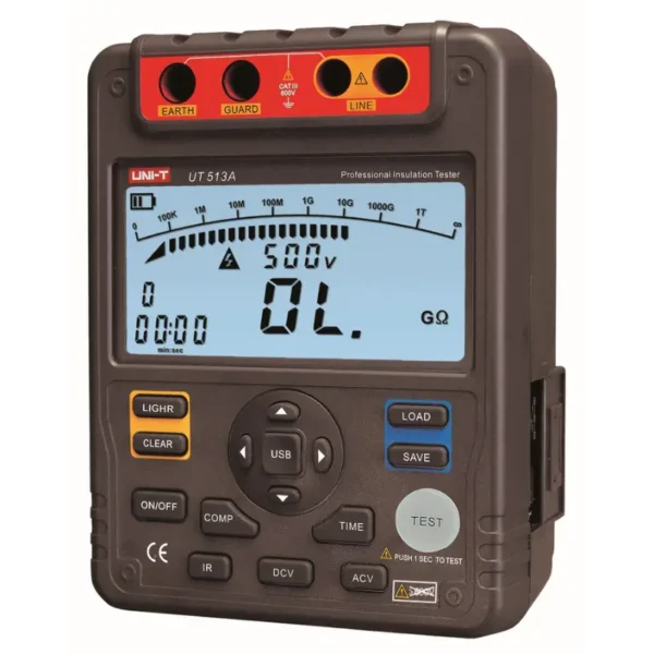 UNI-T UT513A High-Voltage Insulation Tester, 5000V, Up to 1000GΩ