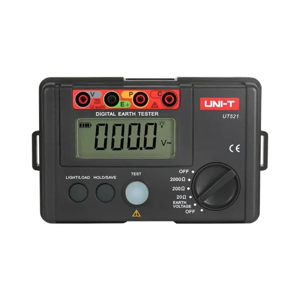 UNI-T UT521 Earth Resistance Tester, 2-Wire and 3-Wire Testing