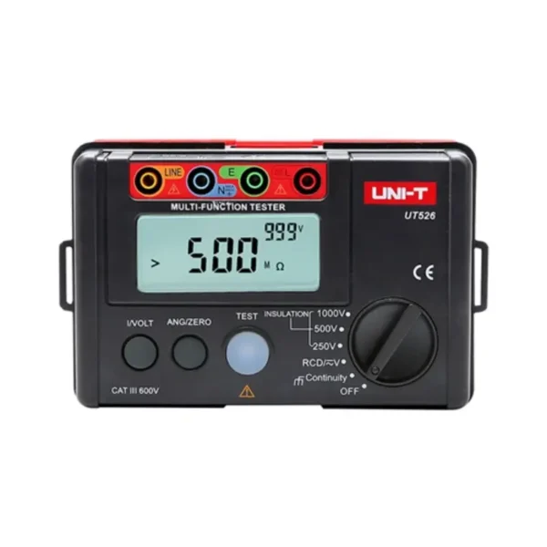UNI-T UT526 Multifunction Installation Tester, 250V/500V/1000V, RCD and Loop Impedance Test
