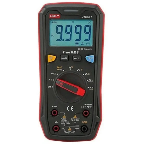 UNI-T UT60BT Bluetooth Digital Multimeter, 1000V DC/AC, 10A, 9999-Count
