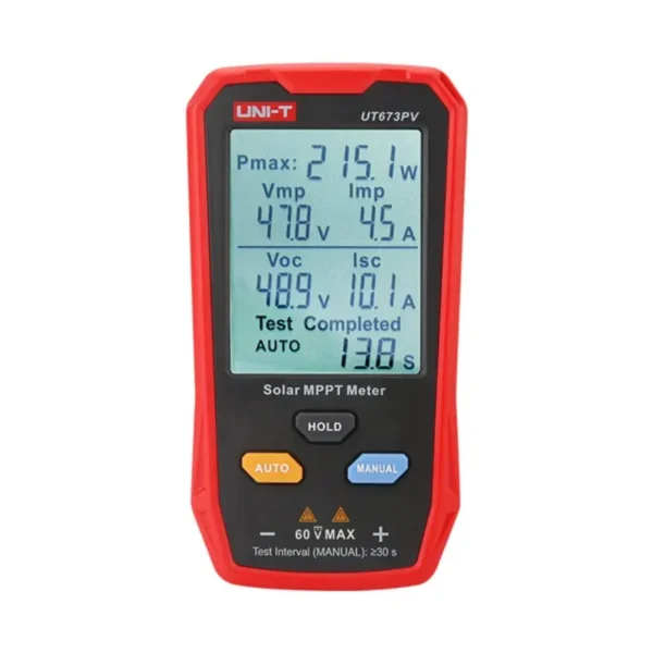 UNI-T UT673PV Solar MPPT Tester, 5–800W, 0–35A, 12–60V DC, Bluetooth