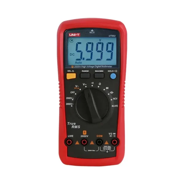 UNI-T UT892 High Voltage Digital Multimeter, 2000V DC/AC, VFC 600V, 6000-Count