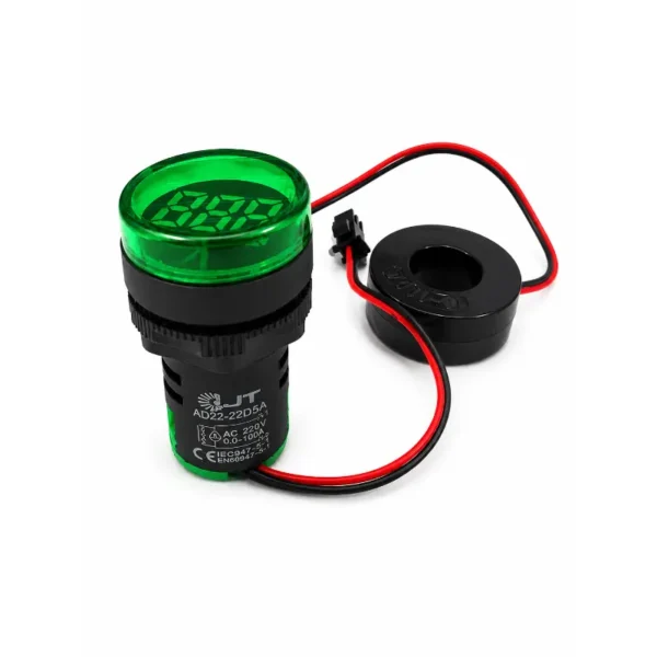 Stromera AD22-22DSA-G 22.5 mm Round LED With Amp Indicator Display Green 0 to 100A