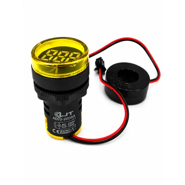 Stromera AD22-22DSA-Y  22.5 mm Round LED With Amp Indicator Display Yellow 0 to 100A