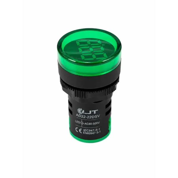 Stromera AD22-22DSV-G AC Volt Indicator Display Round Green 22.5 mm 60 to 500 VAC