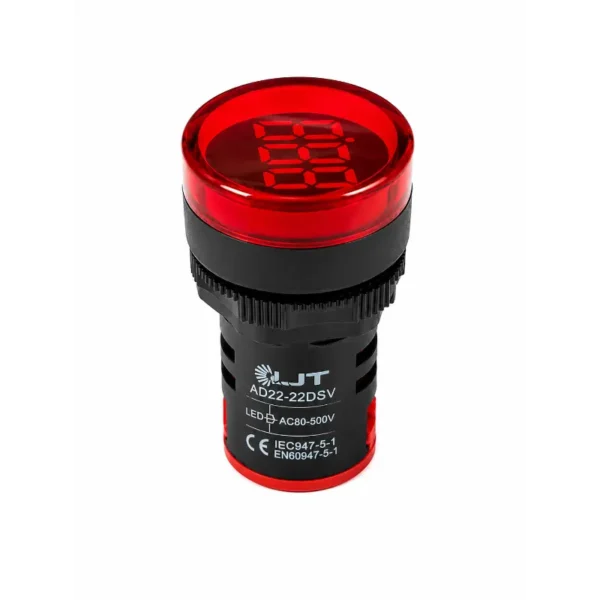Stromera AD22-22DSV-R AC Volt Indicator Display Round Red 22.5 mm 60 to 500 VAC