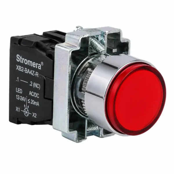 Stromera XB2-BA4Z-R Metal Push Button LED Red Switch