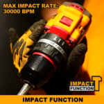 INGCO 20V Cordless Impact Drill 66NM, Brushless Motor, 22+1+1, 30000 bpm, Electric Drill With 2Pcs Battery And Charger, 47 Pcs Drill Bits, Packed by Carrying Case - Image 5